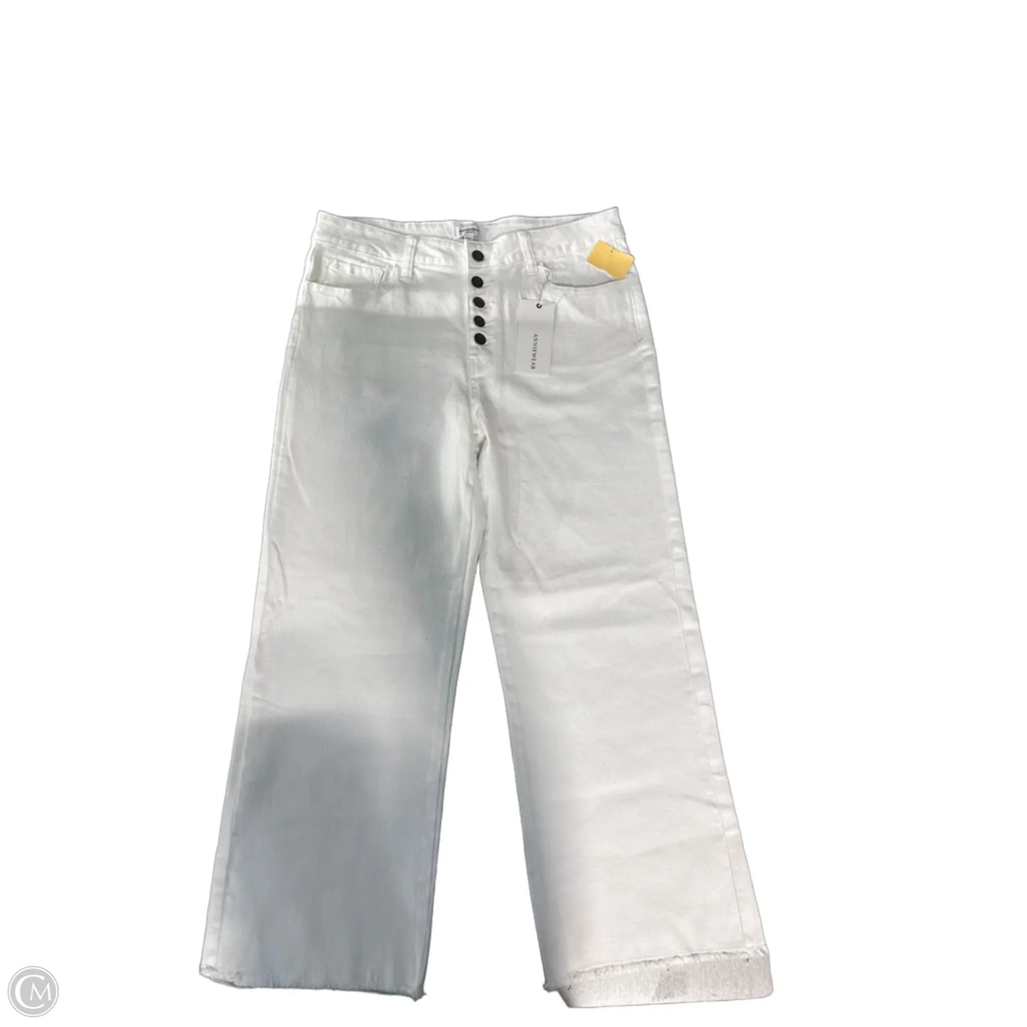 Jeans Wide Leg By Anniewear In White Denim, Size: 16