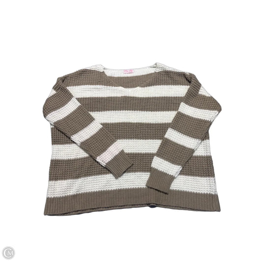 Sweater By Pink Lily In Brown & White, Size: L