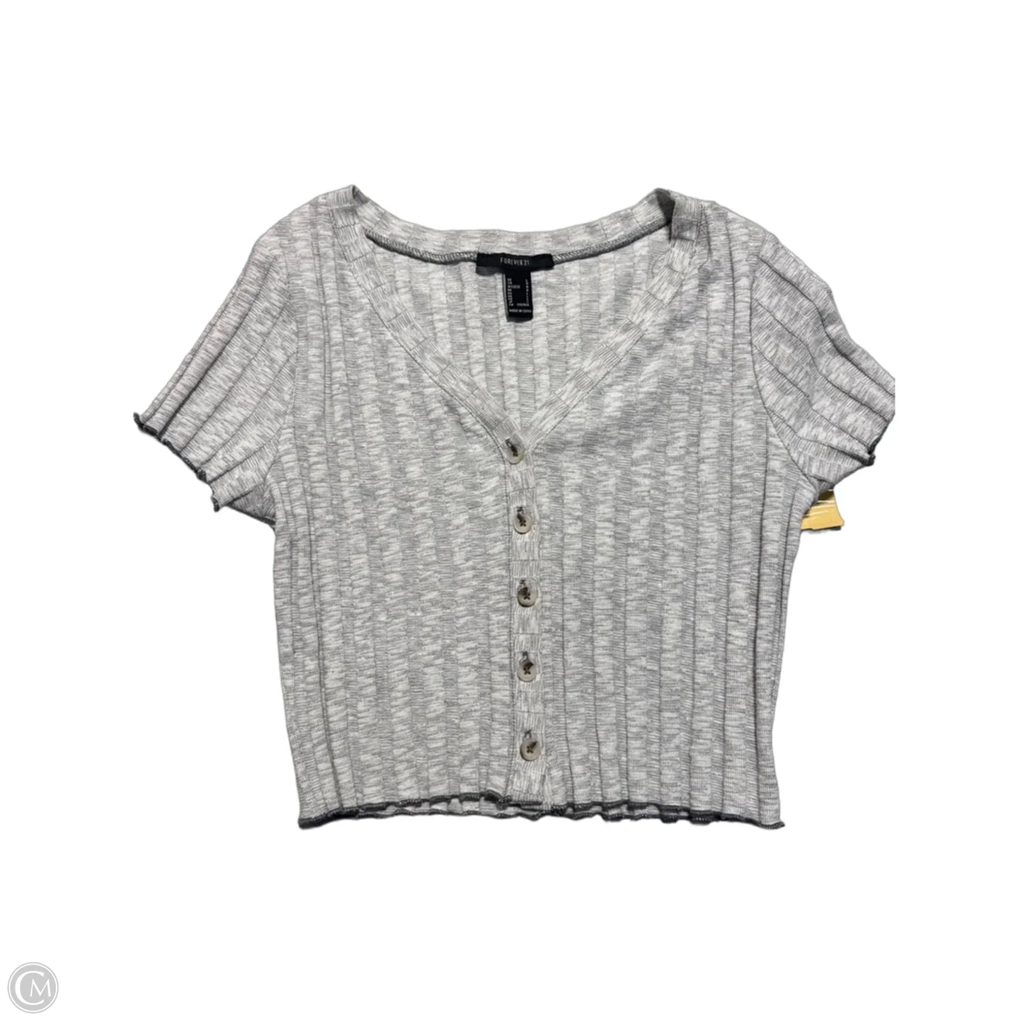 Top Short Sleeve By Forever 21 In Grey, Size: L