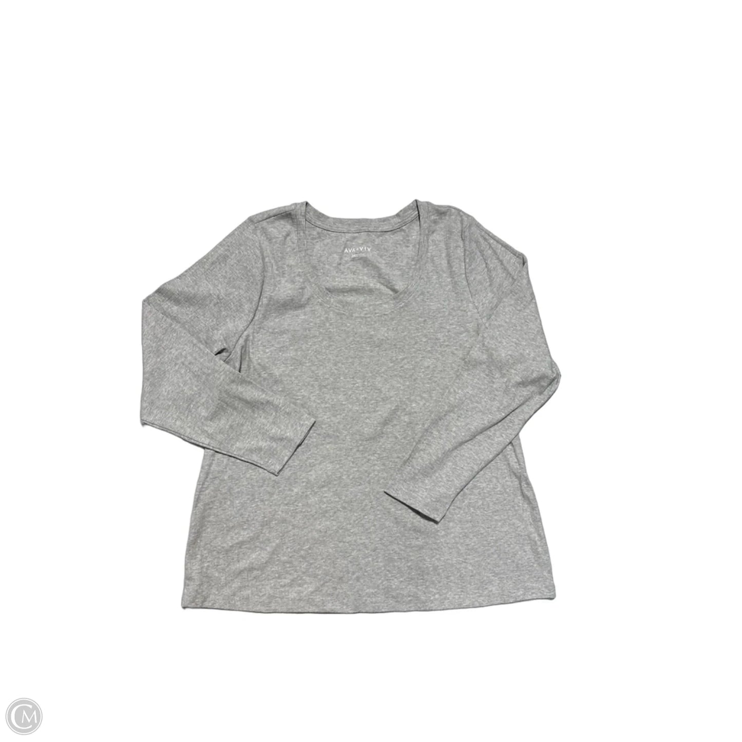 Top Long Sleeve By Ava & Viv In Grey, Size: 1x