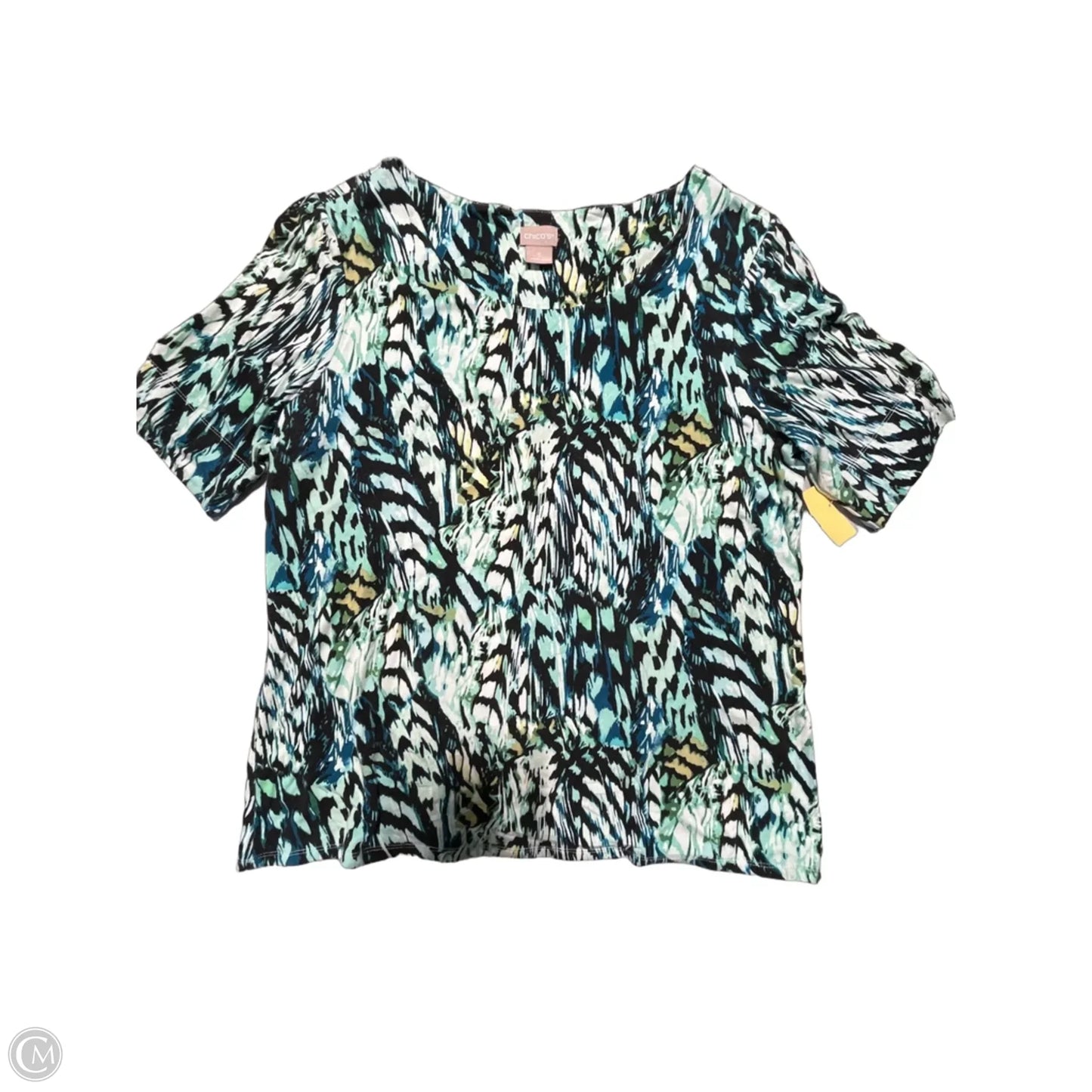 Top Short Sleeve By Chicos In Teal, Size: L