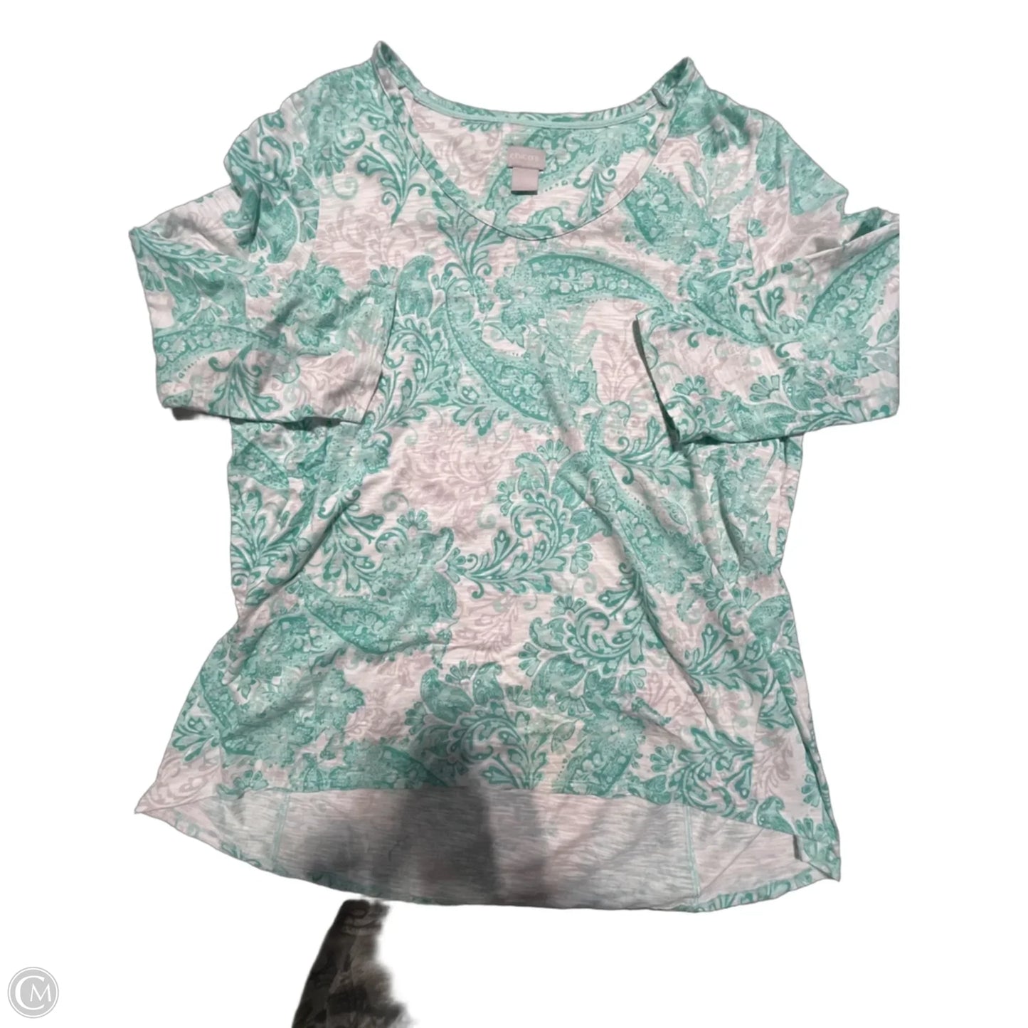 Top Long Sleeve By Chicos In Teal, Size: L