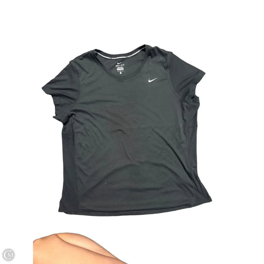 Athletic Top Short Sleeve By Nike In Black, Size: 1x