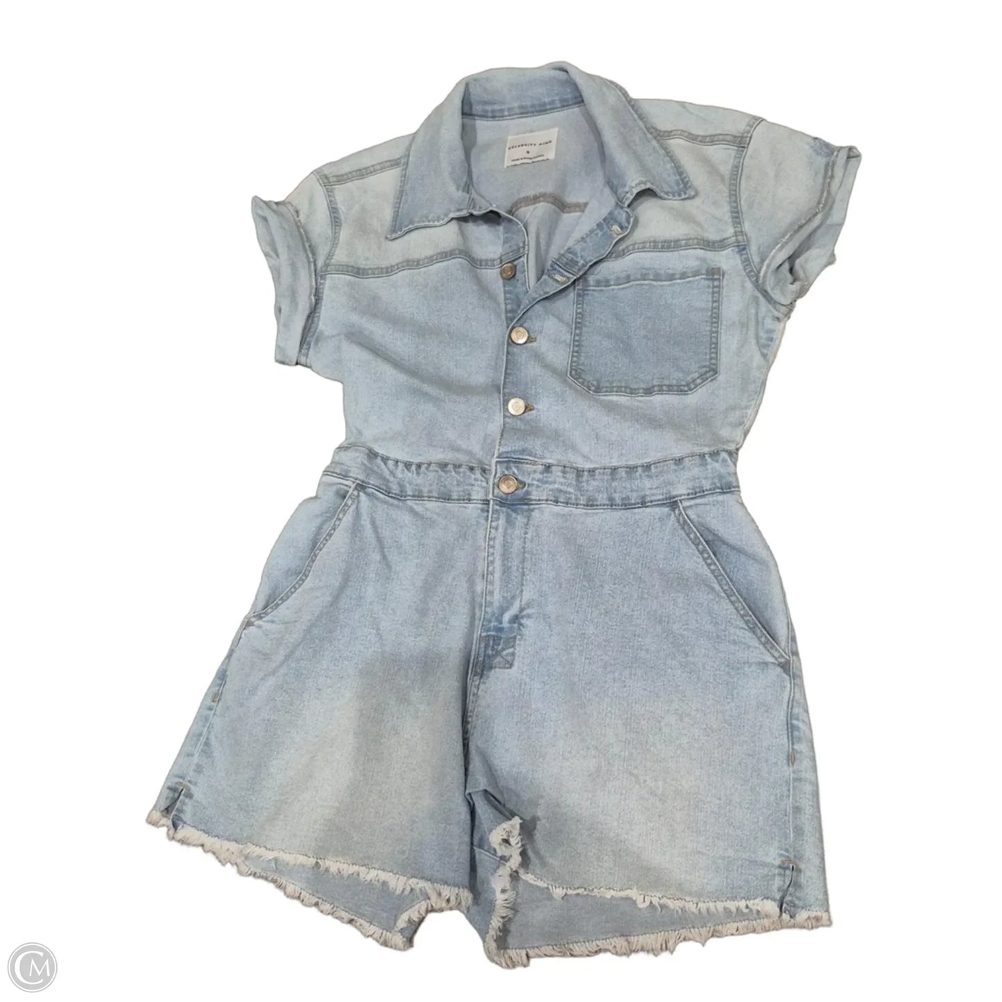 Romper By Celebrity Pink In Blue Denim, Size: S
