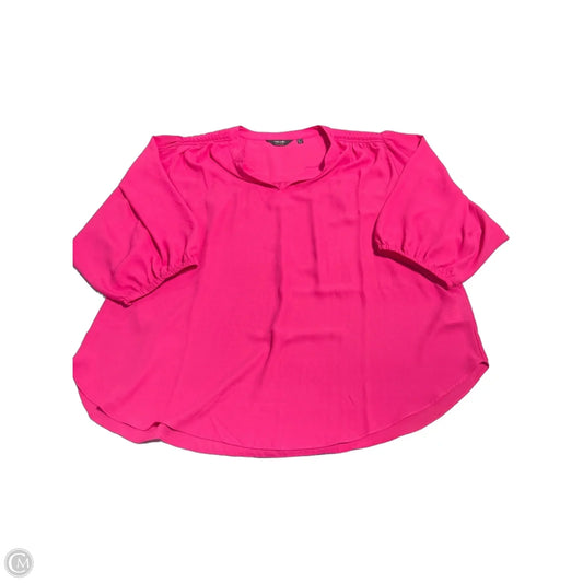 Top Short Sleeve By Nicole By Nicole Miller In Pink, Size: 2x