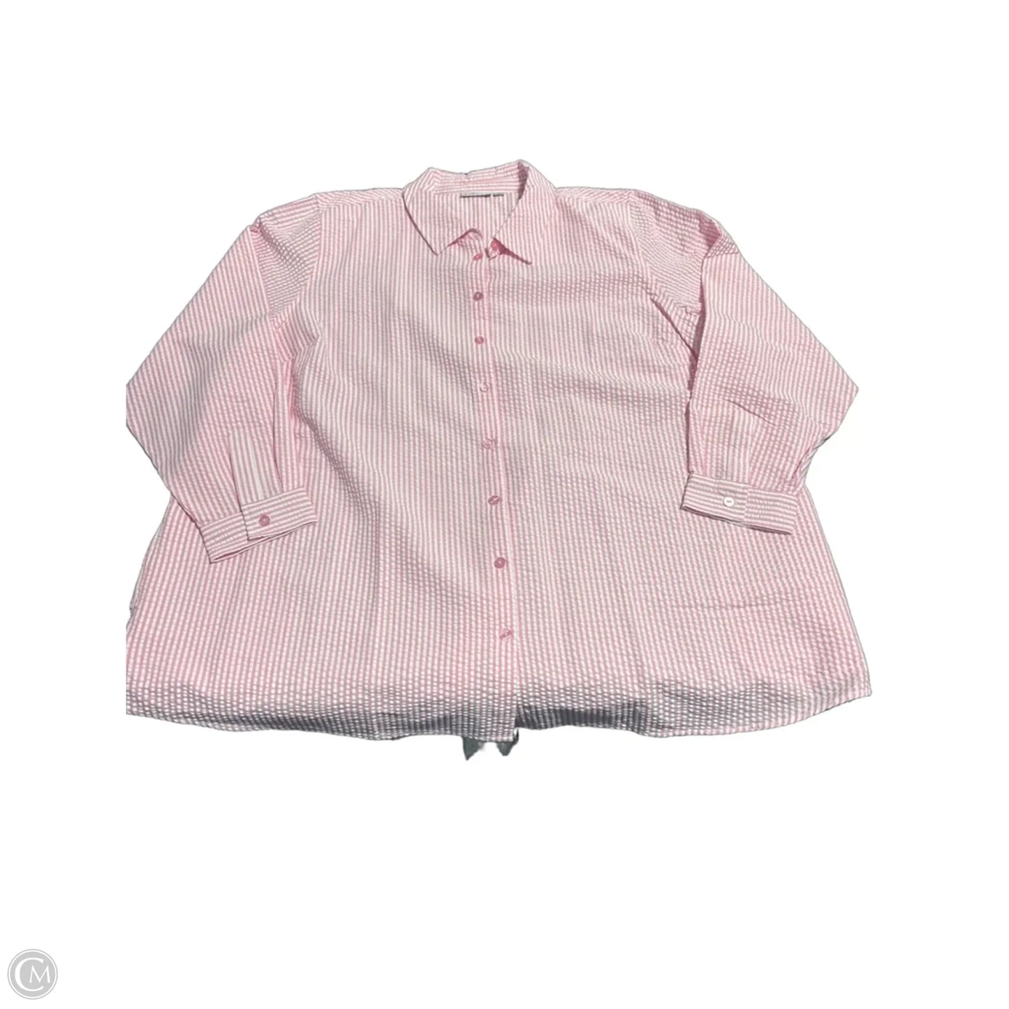 Top Long Sleeve By Joan Rivers In Striped Pattern, Size: 3x