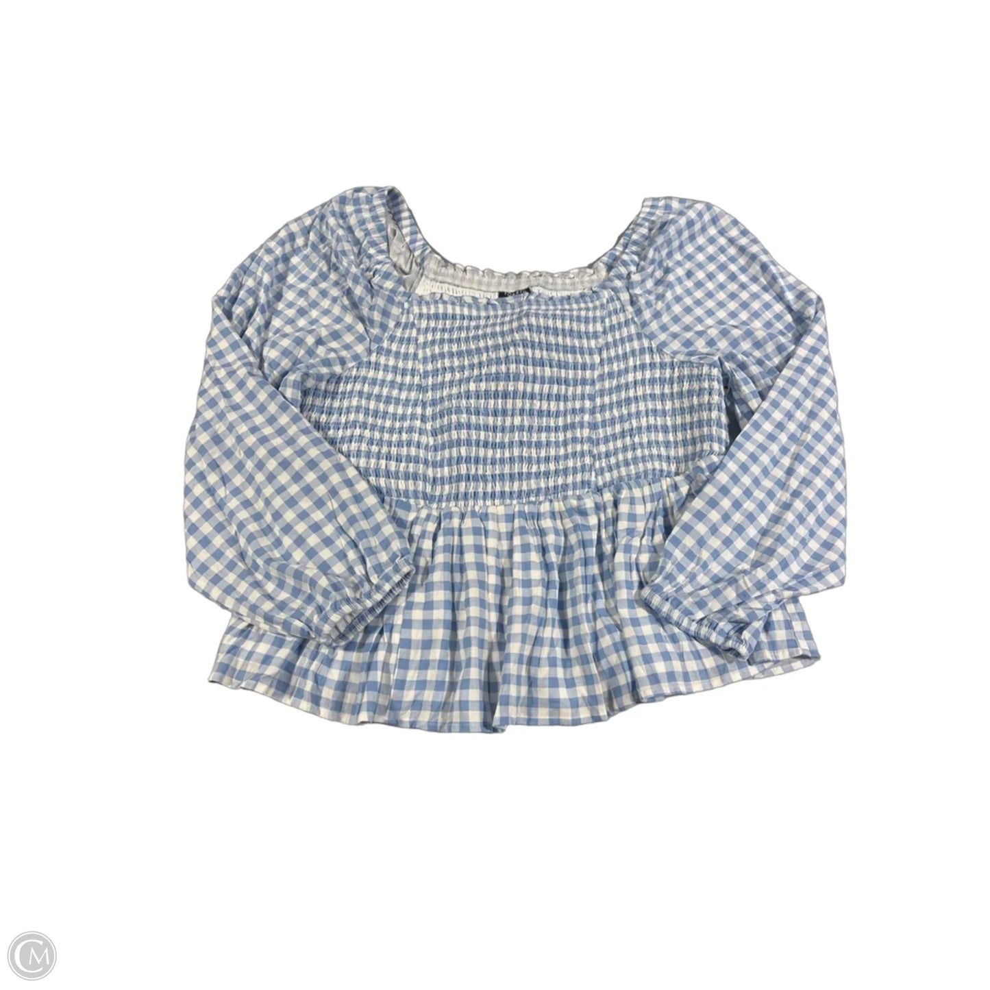 Top Long Sleeve By Torrid In Blue & White, Size: 2x
