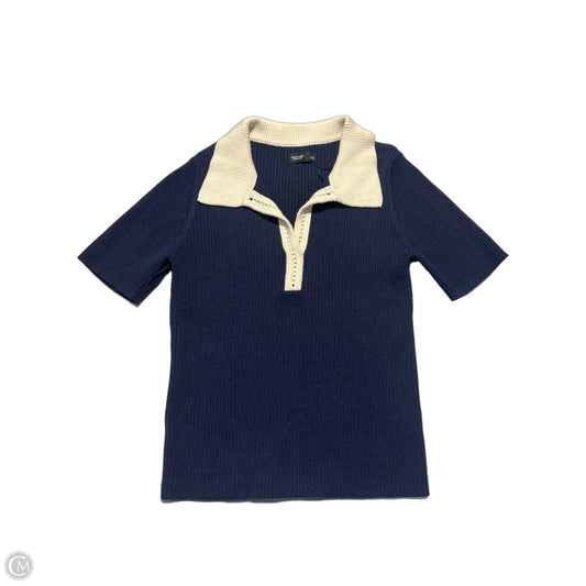 Top Short Sleeve By Simply Vera In Navy, Size: L
