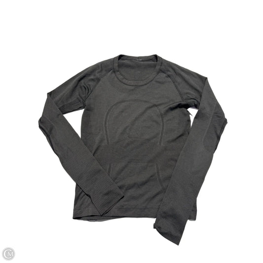 Athletic Top Long Sleeve Collar By Lululemon In Black, Size: 4