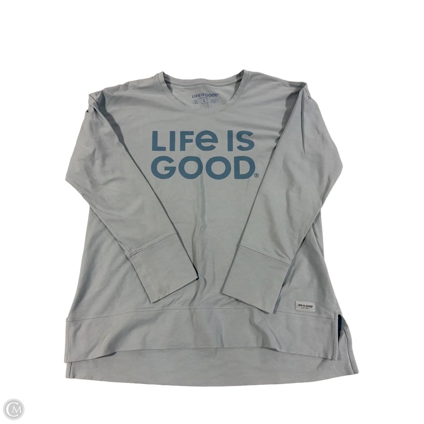 Top Long Sleeve By Life Is Good In Blue, Size: L
