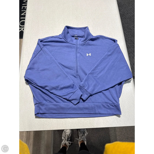 Athletic Top Long Sleeve Collar By Under Armour In Blue, Size: Xl