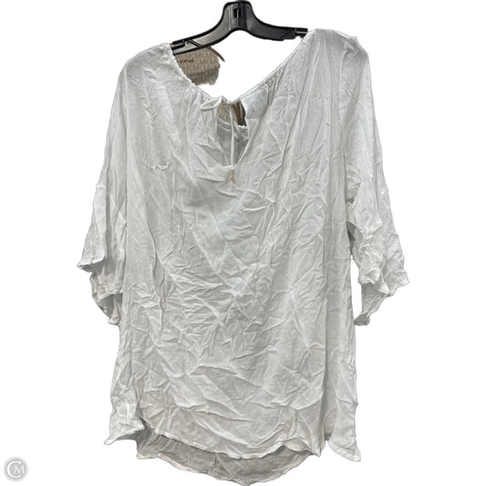 Top Long Sleeve By Anne Cole In White, Size: Xl