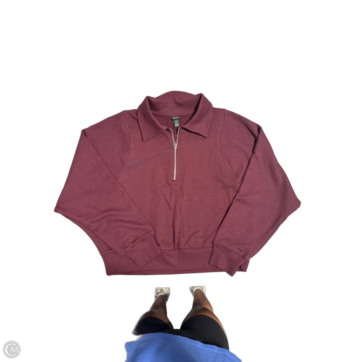 Top Long Sleeve By Wild Fable In Maroon, Size: L