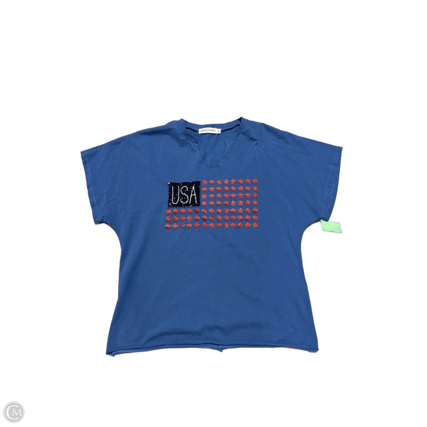 Top Short Sleeve By Cmc In Blue, Size: S