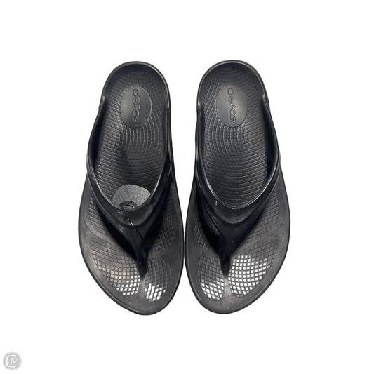 Sandals Flip Flops By Oofos In Black, Size: 8