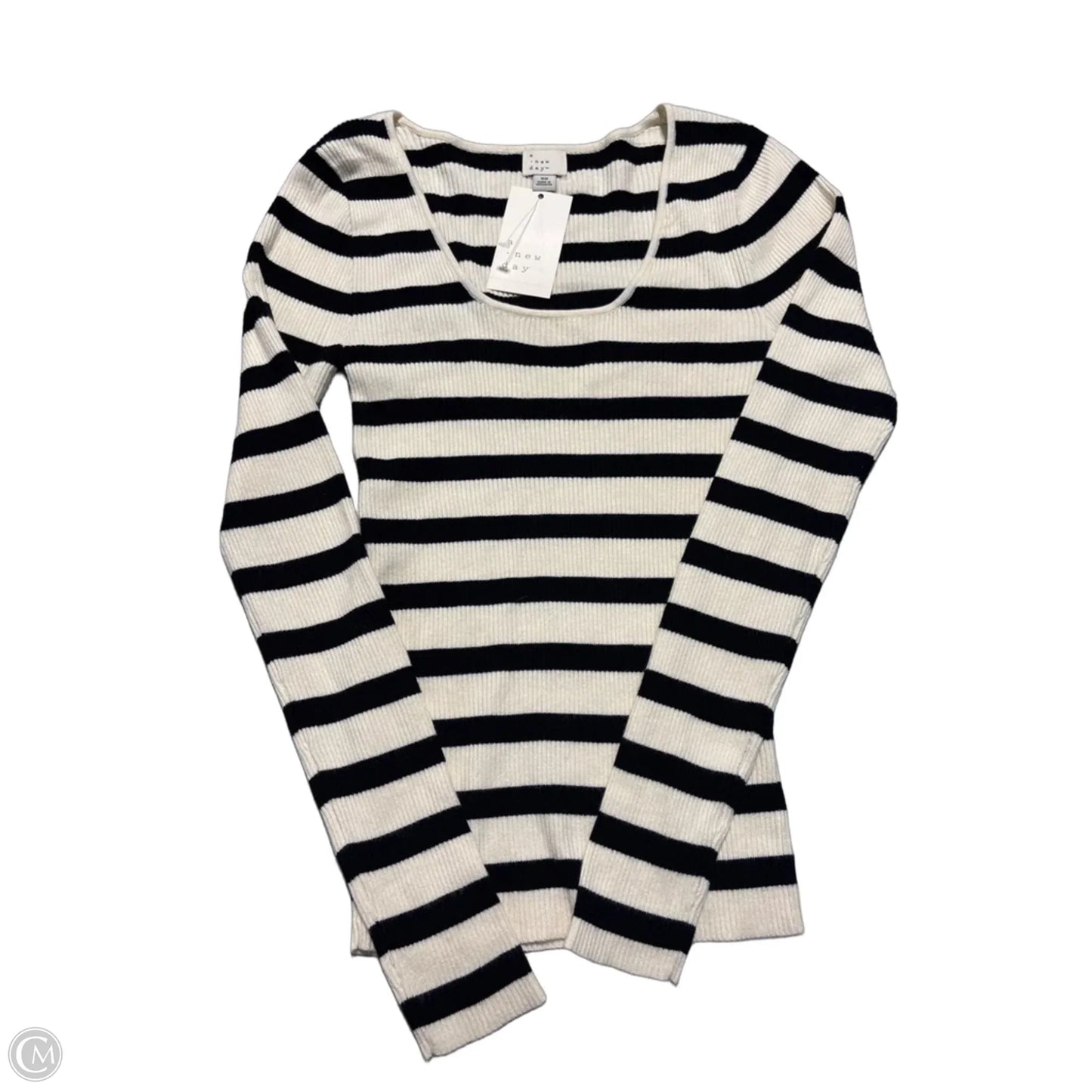 Top Long Sleeve By A New Day In Striped Pattern, Size: Xs