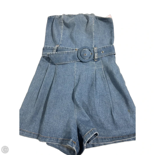Romper By Olivaceous In Blue Denim, Size: S
