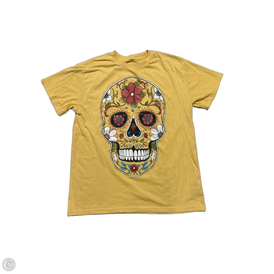 Top Short Sleeve Basic By Cmc In Yellow, Size: L