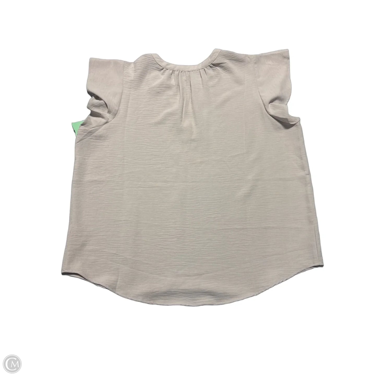 Top Short Sleeve By Adrianna Papell In Cream, Size: Xl
