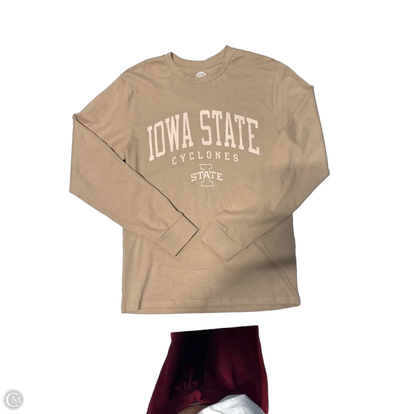 Top Long Sleeve By Cmc In Tan, Size: S