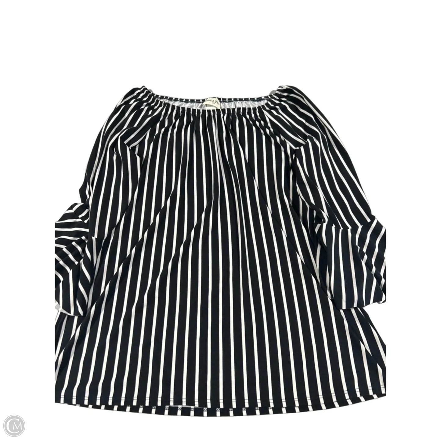 Top Long Sleeve By Cmc In Black & White, Size: L