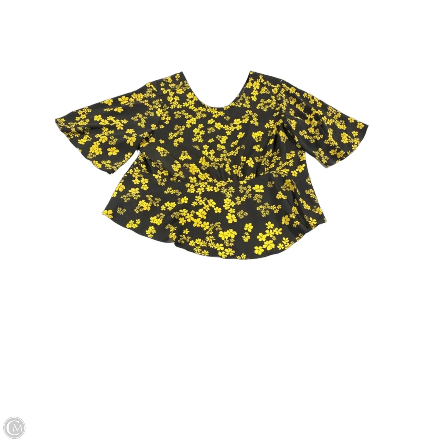 Top Short Sleeve By Who What Wear In Black & Yellow, Size: Xxl