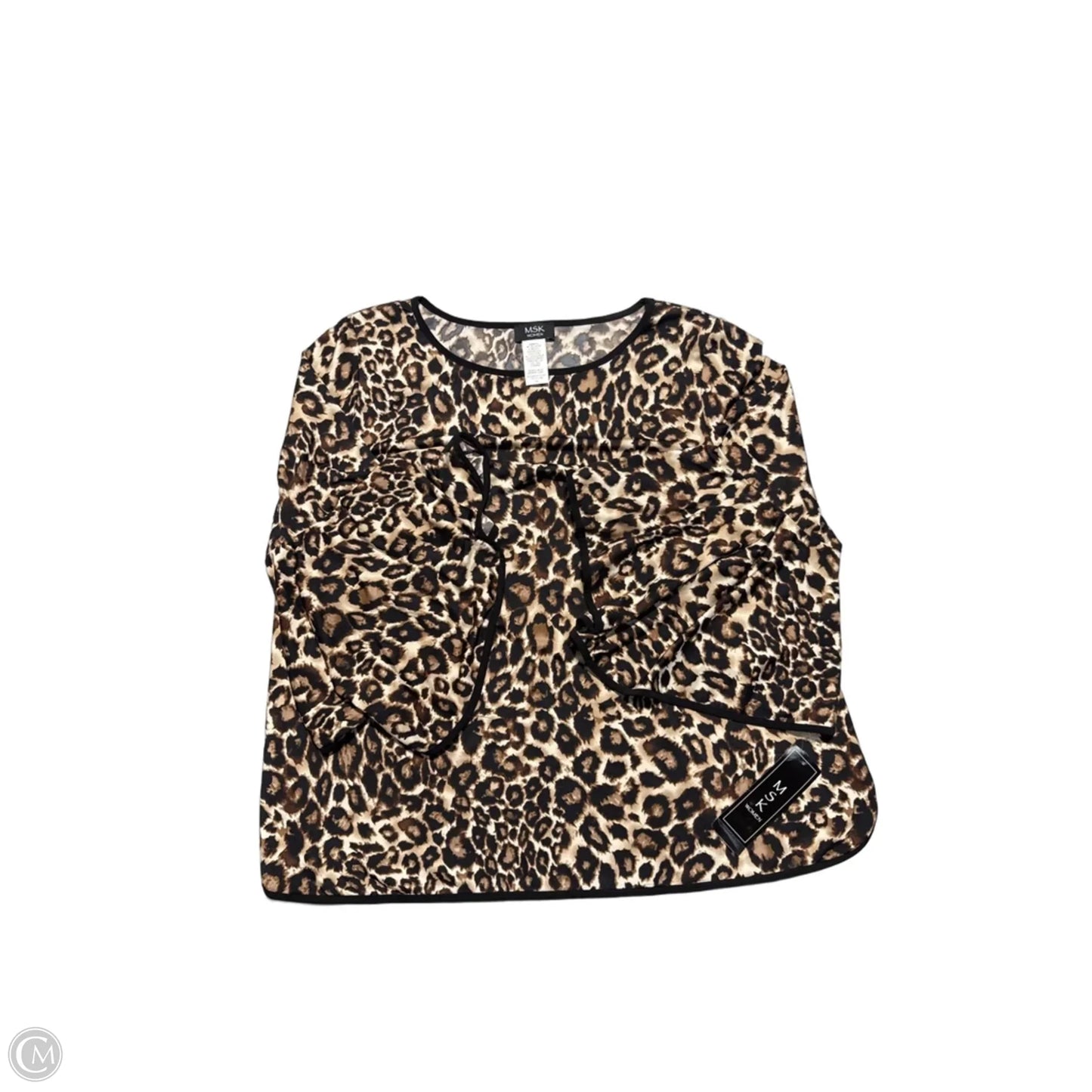 Top 3/4 Sleeve By Msk In Leopard Print, Size: 3x
