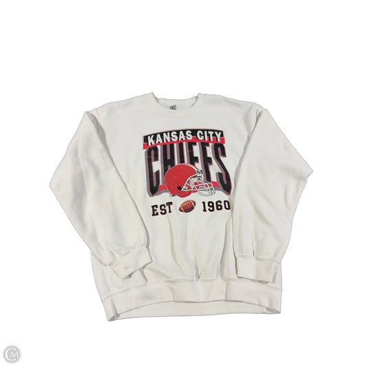 Sweatshirt Crewneck By Gildan In White, Size: M