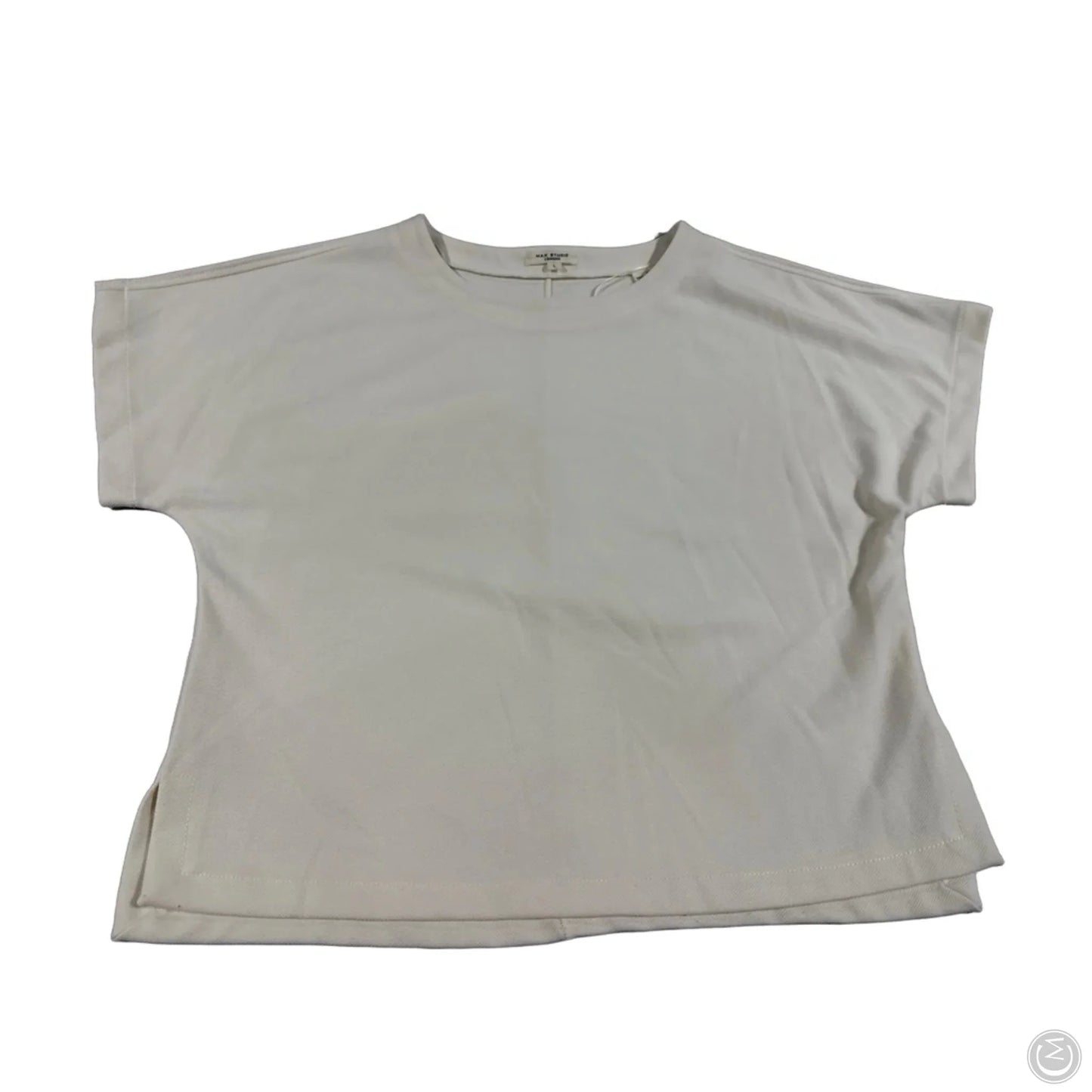Top Short Sleeve By Max Studio In Cream, Size: L