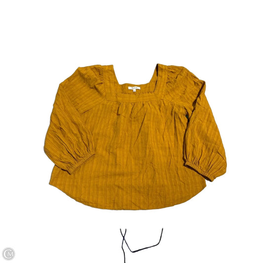Top Long Sleeve By Madewell In Yellow, Size: S