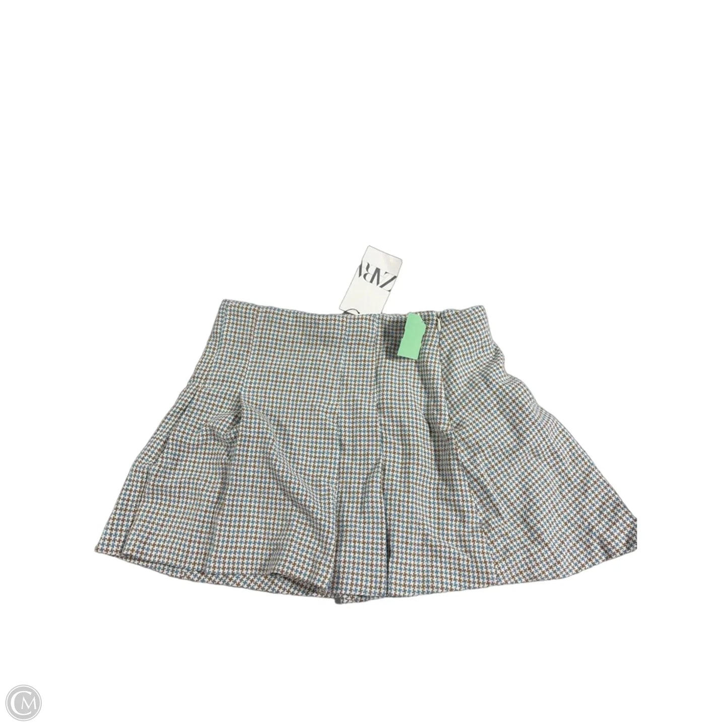 Skirt Mini & Short By Zara In Blue & Brown, Size: S