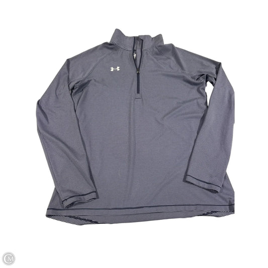 Athletic Top Long Sleeve Collar By Under Armour In Blue, Size: M