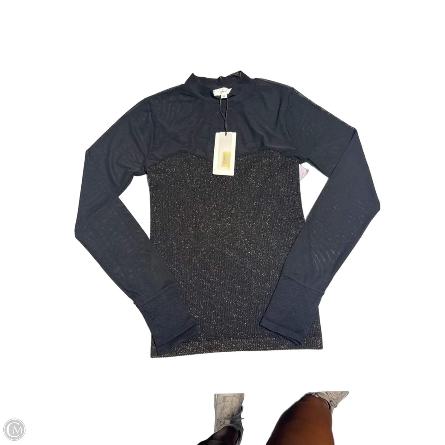 Top Long Sleeve By A Loves A In Black, Size: M