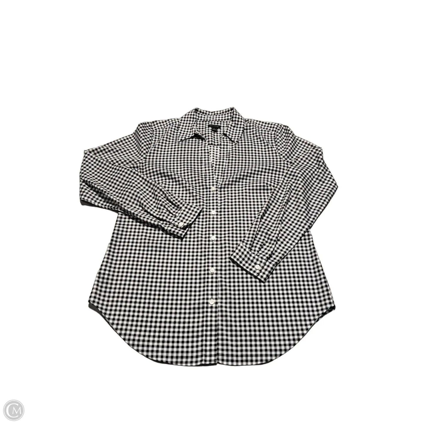 Top Long Sleeve By Ann Taylor In Checkered Pattern, Size: M