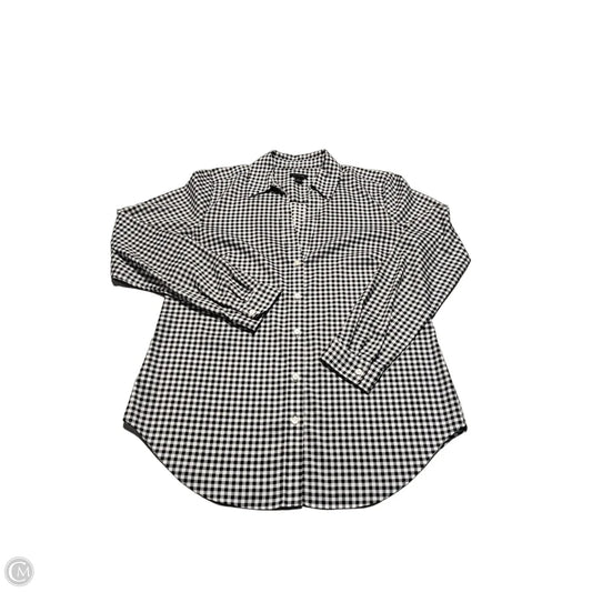 Top Long Sleeve By Ann Taylor In Checkered Pattern, Size: M