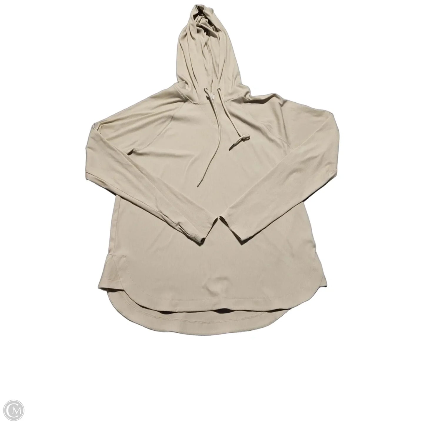 Athletic Top Long Sleeve Collar By Sage In Beige, Size: L