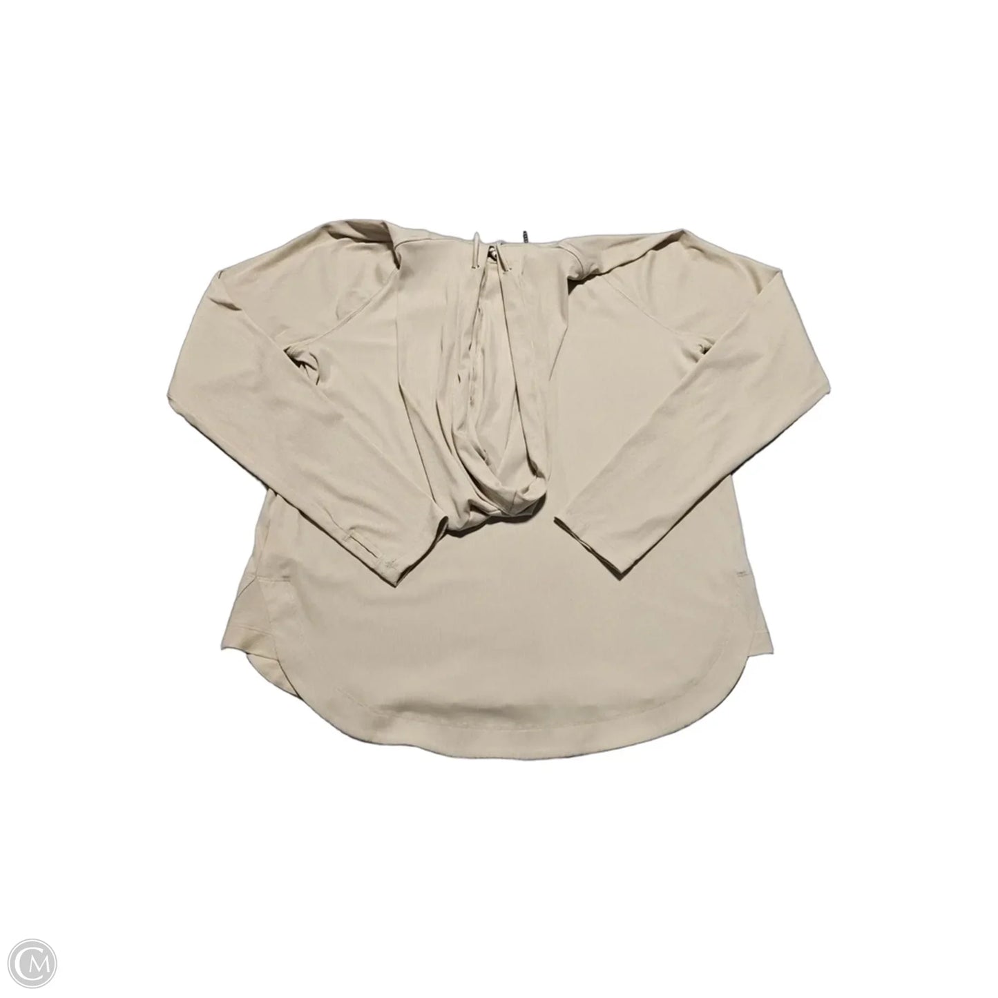 Athletic Top Long Sleeve Collar By Sage In Beige, Size: L
