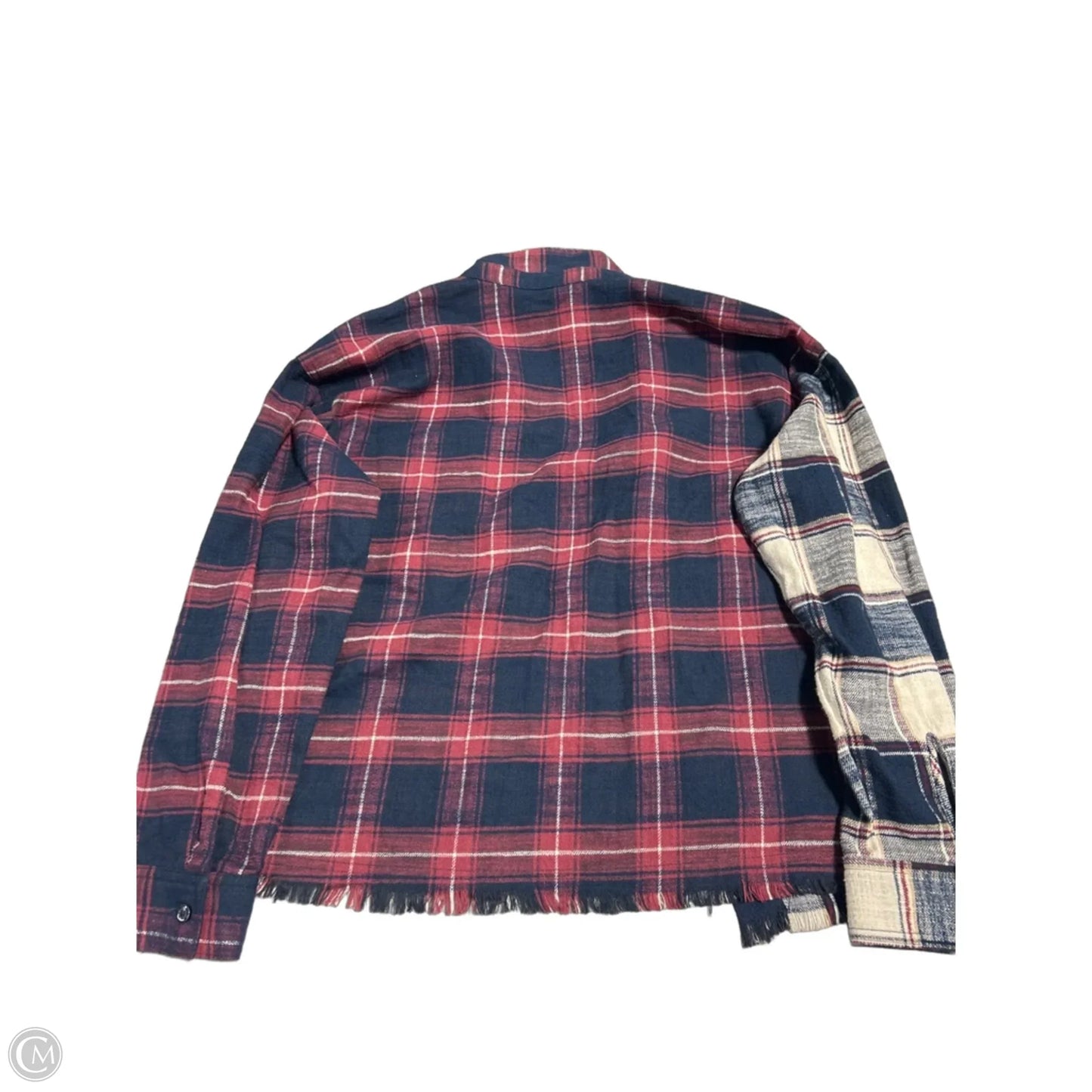 Top Long Sleeve By Maurices In Plaid Pattern, Size: S