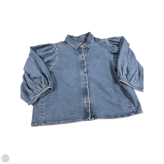 Jacket Denim By Scoop In Blue, Size: Xxl