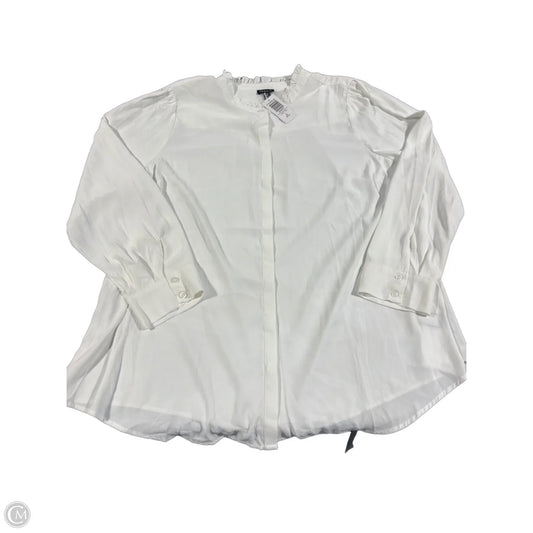 Top Long Sleeve By Torrid In White, Size: 3x