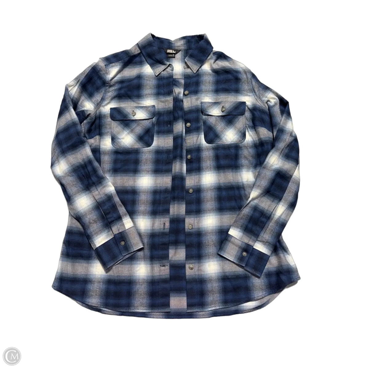 Top Long Sleeve By Eddie Bauer In Plaid Pattern