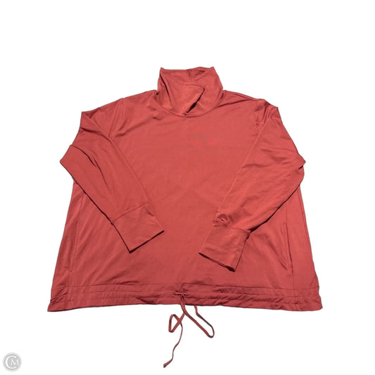Athletic Top Long Sleeve Collar By Nike In Red, Size: 3x