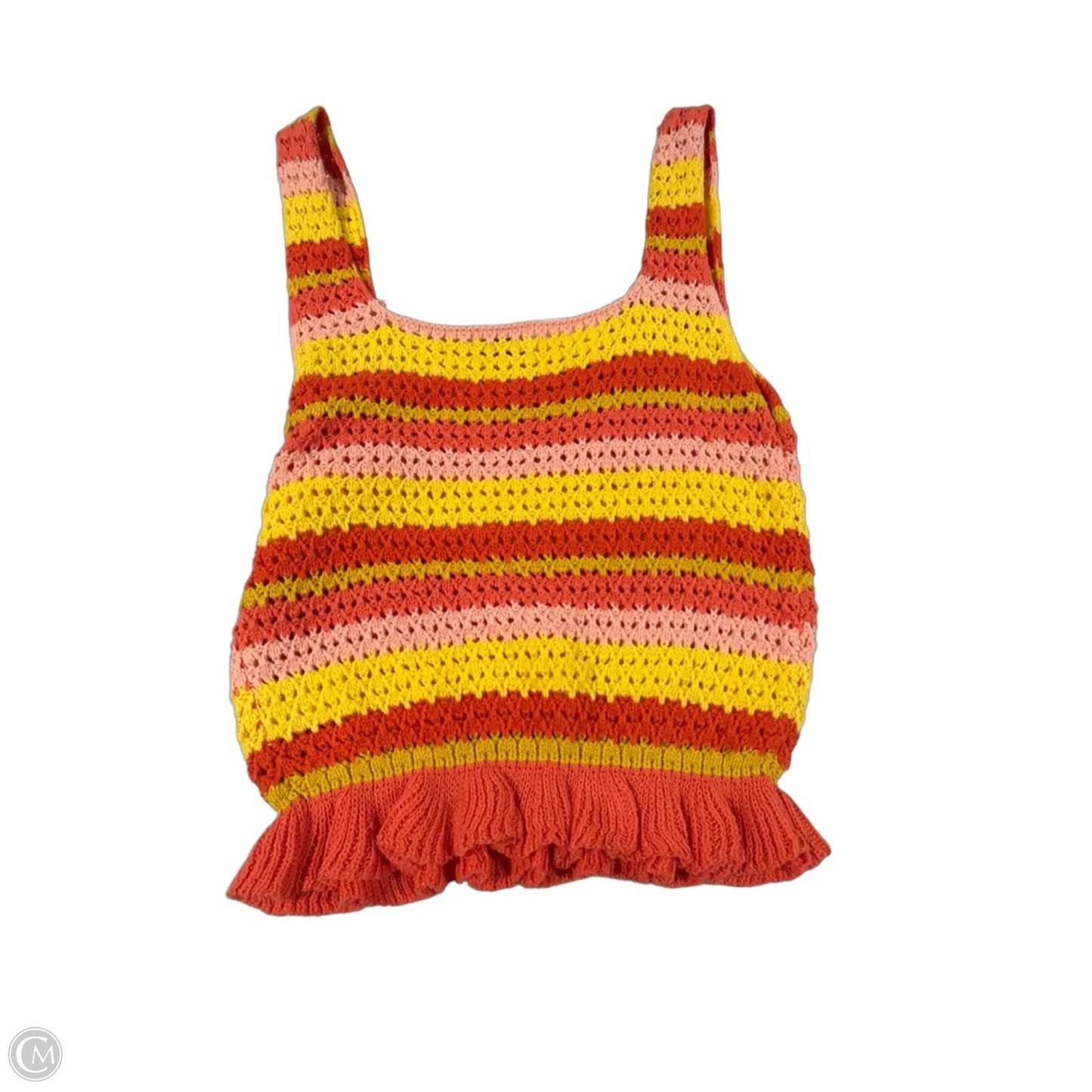 Tank Top By Lush In Orange & Yellow, Size: S