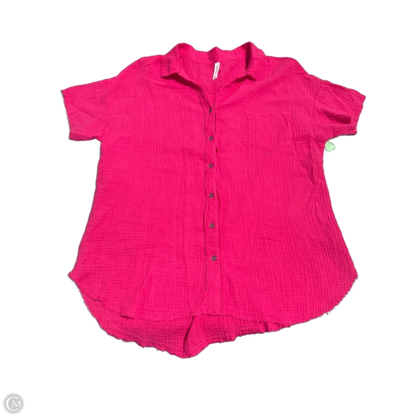 Top Short Sleeve By Zenana In Pink, Size: L