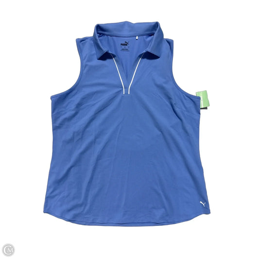 Athletic Tank Top By Puma In Blue, Size: L