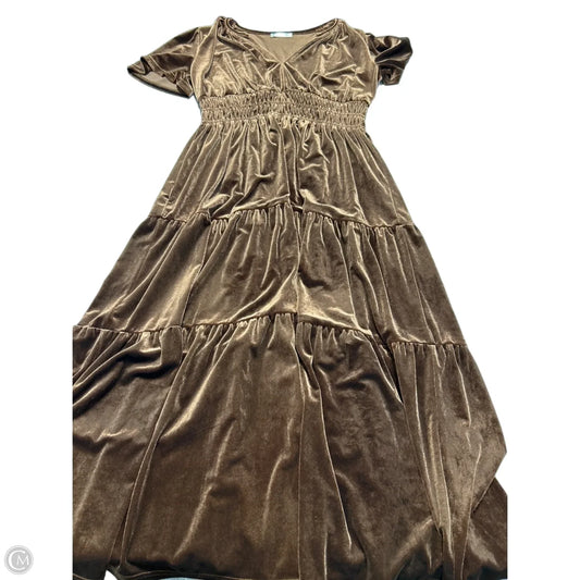 Dress Casual Maxi By Cmc In Brown, Size: 16