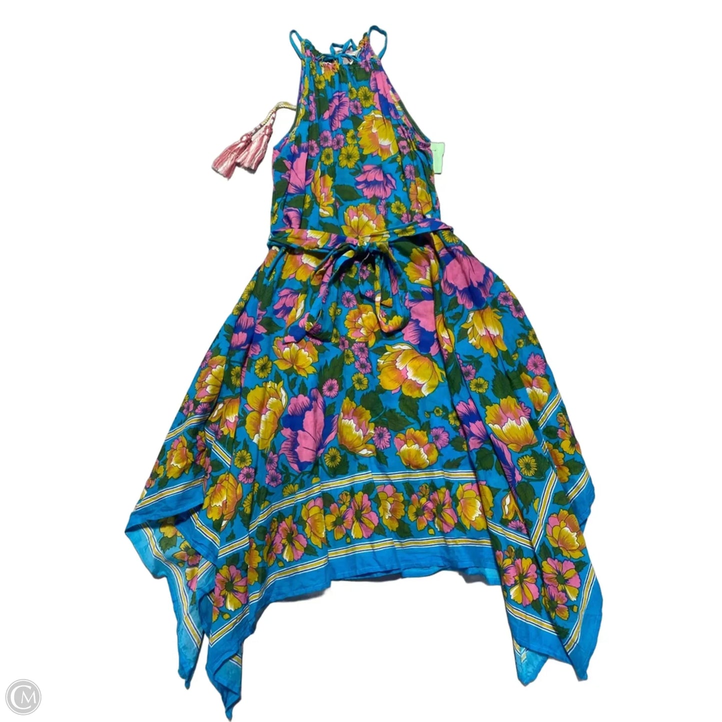 Dress Casual Midi By Cmc In Blue & Pink, Size: S