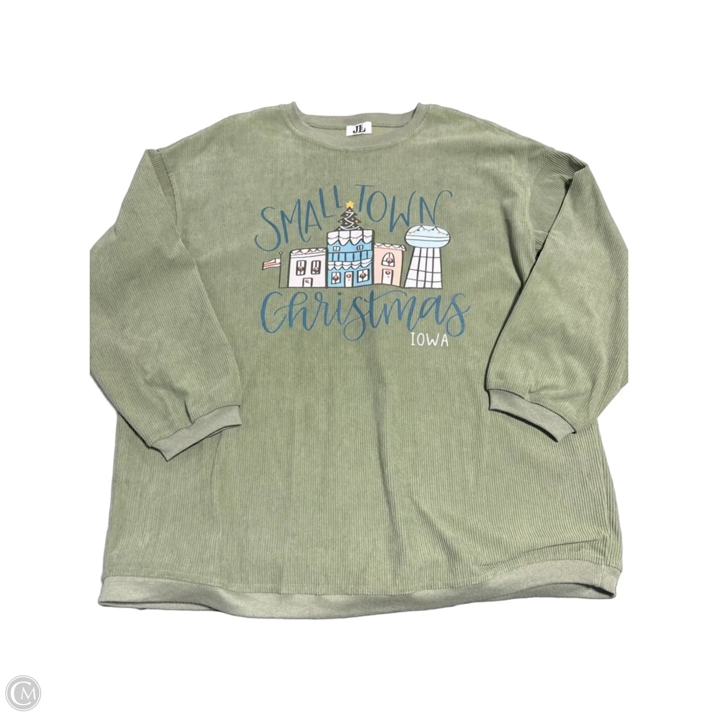 Top Long Sleeve By Cmc In Green, Size: 2x