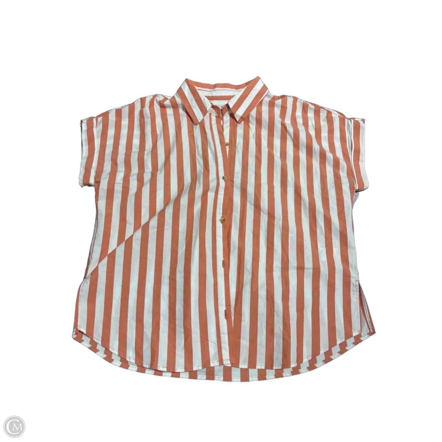 Top Short Sleeve By Kensie In Striped Pattern, Size: L