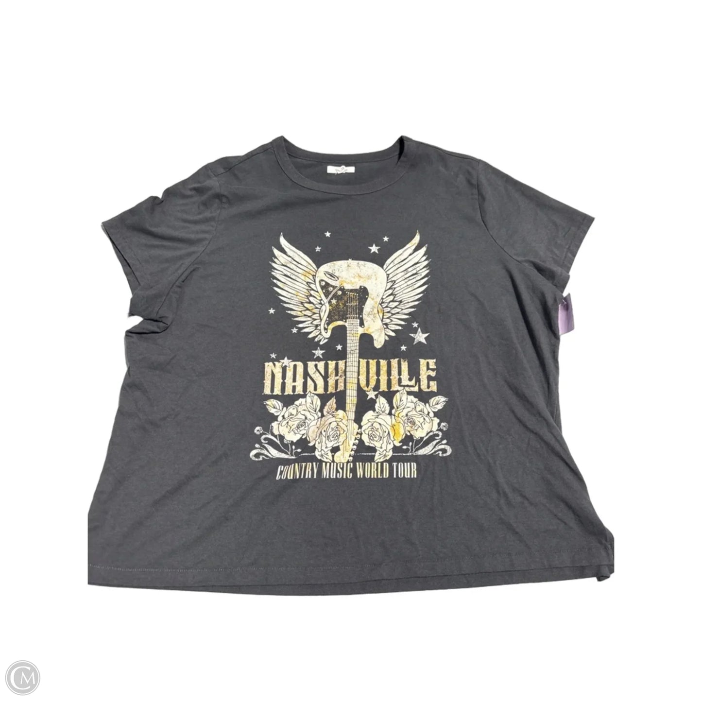 Top Short Sleeve By Maurices In Grey, Size: 2x